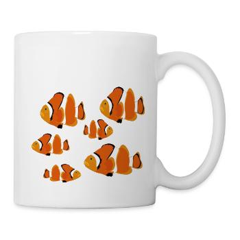 Goldfisch, Clownfisch, Meer, Nemo-Fisch - Tasse - Weiß - Rechts
