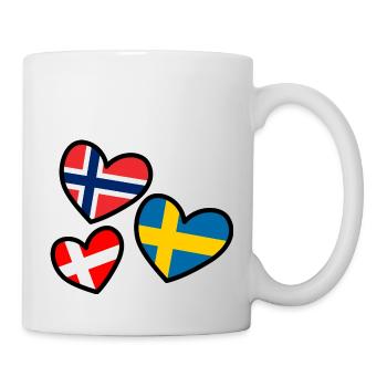 Herz Norwegen Schweden Dänemark Skandinavien - Tasse - Weiß - Rechts