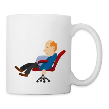 Mann schläft schlafen schlafen Bürostuhl Nickerchen tra - Tasse - Weiß - Rechts