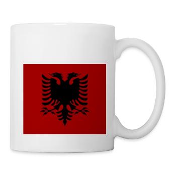 Albanische Flagge dunkelrot - Tasse - Weiß - Rechts