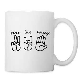 Peace Love Massage - Tasse - Weiß - Rechts