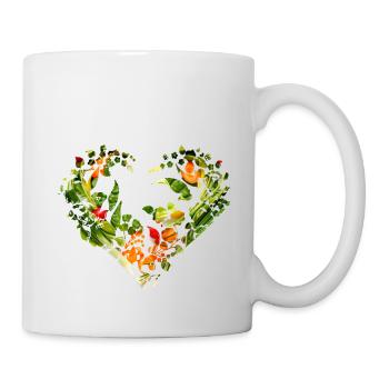 Cooking apron, paprika, heart heart, salad, - Mug - white - Right