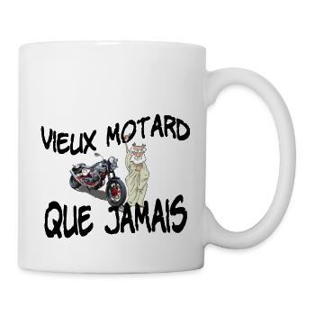 vieux motard que jamais - Mug blanc - blanc - Droite