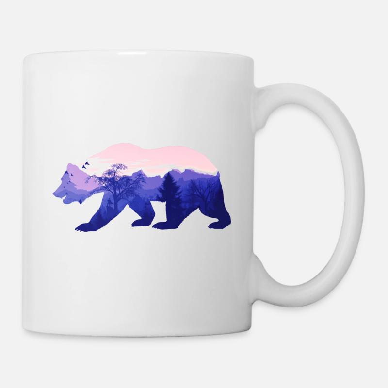 Ours grizzly forêt nature - Mug blanc - blanc