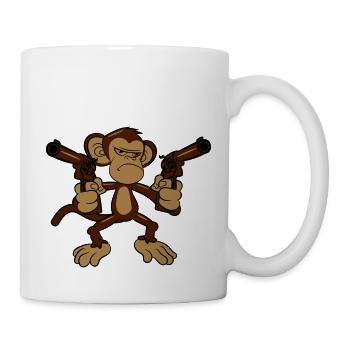 armes affe pistolets - Mug blanc - blanc - Droite