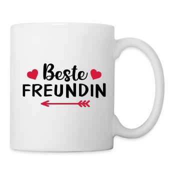 Beste Freundin Freund Freundinnen Partnerin Herz - Tasse - Weiß - Rechts