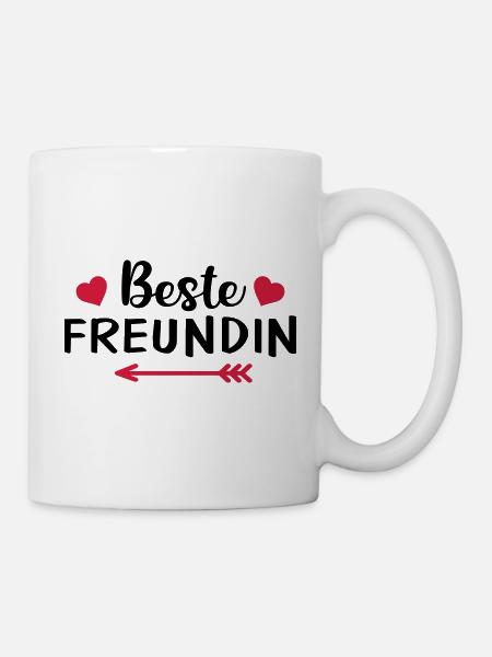 Beste Freundin Freund Freundinnen Partnerin Herz - Tasse - Weiß
