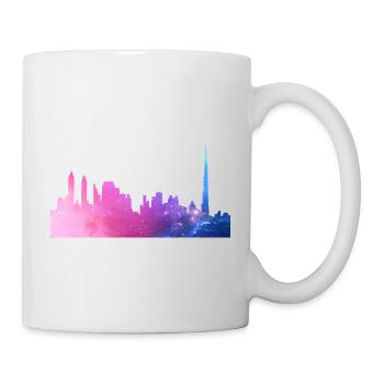 Dubai Silhouette Skyline abstrakt Art Kunst - Tasse - Weiß - Rechts