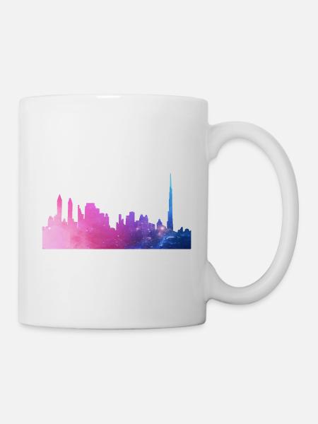 Dubai silhouette skyline abstract art art - Mug - white