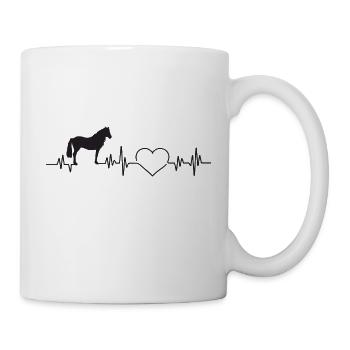 Haflinger Heartbeat Love EKG Pulse Rider Heart - Mug blanc - blanc - Droite