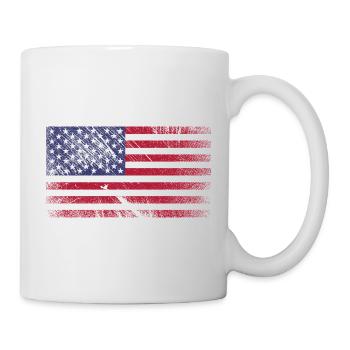 Etats-Unis Drapeau - Grunge Vintage - Mug blanc - blanc - Droite