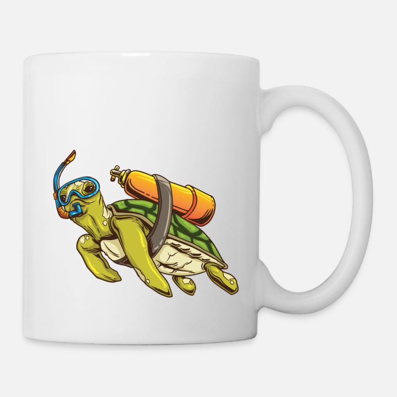 Plongée sous-marine tortue - Mug blanc - blanc