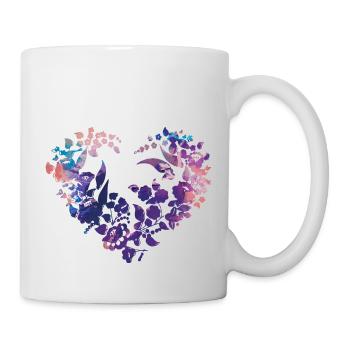hungarian flowers, flower heart, heart, cooking apron - Mug - white - Right
