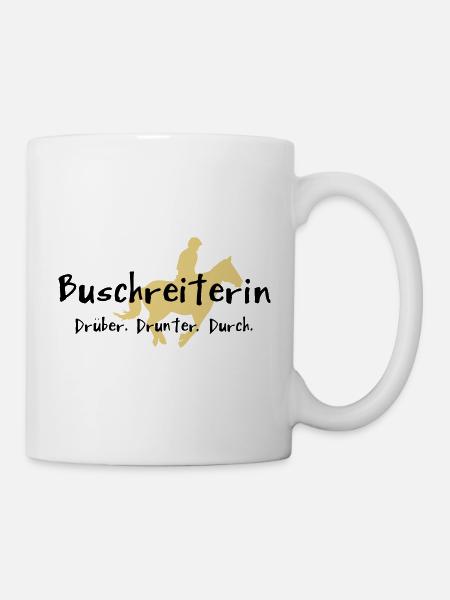 Buschreiterin - Tasse - Weiß