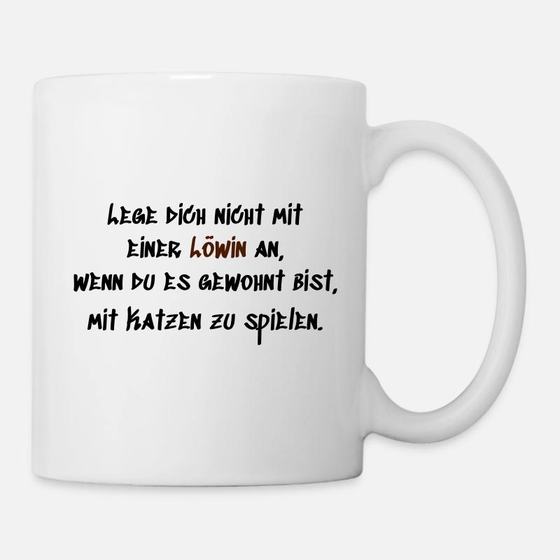 Löwin Katzen - Tasse - Weiß