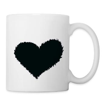 Herz brennend schwarz - Tasse - Weiß - Rechts