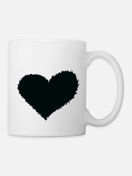 Heart burning black - Mug - white