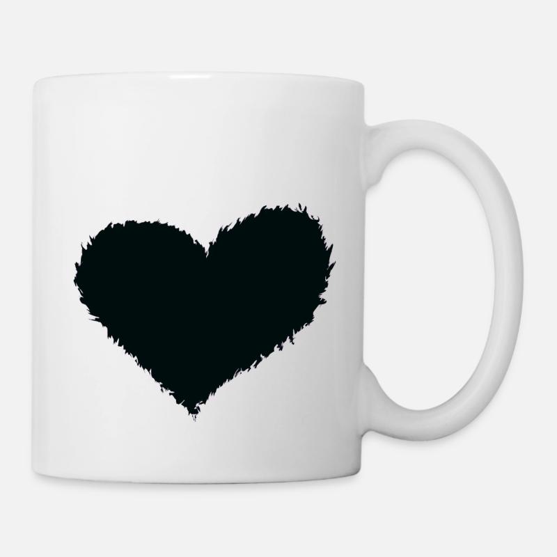 Herz brennend schwarz - Tasse - Weiß