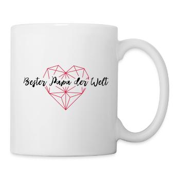 Bester Papa der Welt - Herz geometrisch 02 - Tasse - Weiß - Rechts