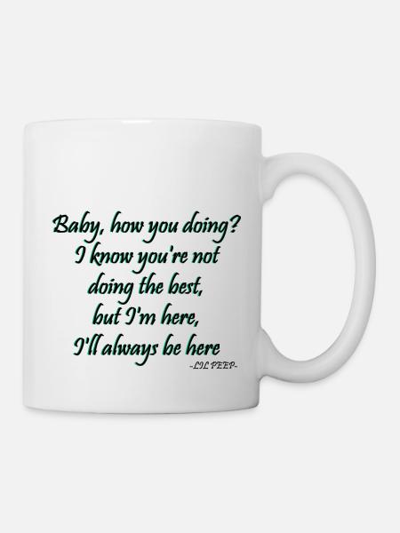 lil peep - right here lyrics - Mug - white
