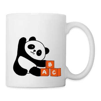 Panda cubique avec des lettres - Mug blanc - blanc - Droite