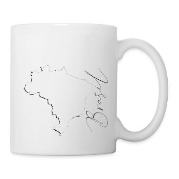 Brasilien Landkarte als Umriss BR - Tasse - Weiß - Rechts