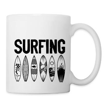 Surfbrett Surfing - Tasse - Weiß - Rechts