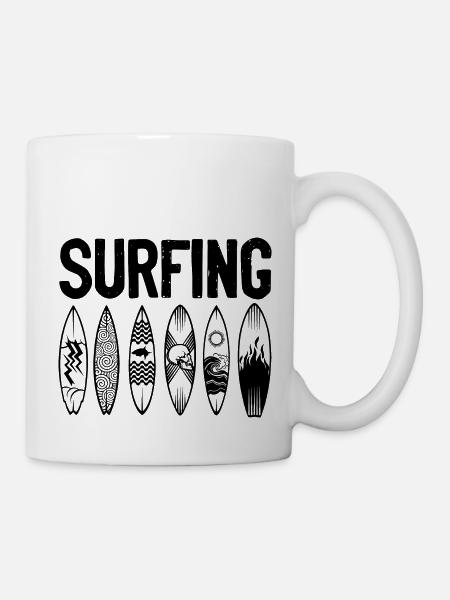 Surfbrett Surfing - Tasse - Weiß