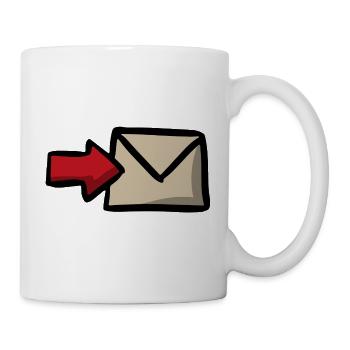 Nachricht Sendung E-Mail Symbol Versand - Tasse - Weiß - Rechts