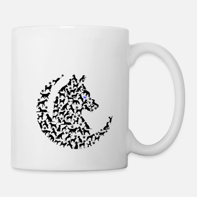 Loup composé de chiens - Mug blanc - blanc