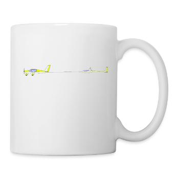 Flugzeugschlepp Motorflugzeug Segelflugzeug - Tasse - Weiß - Rechts