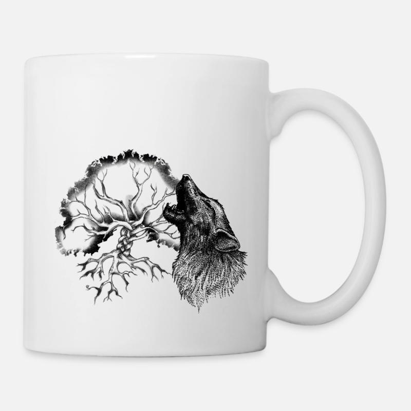 Celtic Irland Wikinger Keltisch Knoten Muster Baum - Tasse - Weiß