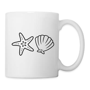 Étoiles de mer et coquillage Plongée Plage Océan Cadeau - Mug blanc - blanc - Droite