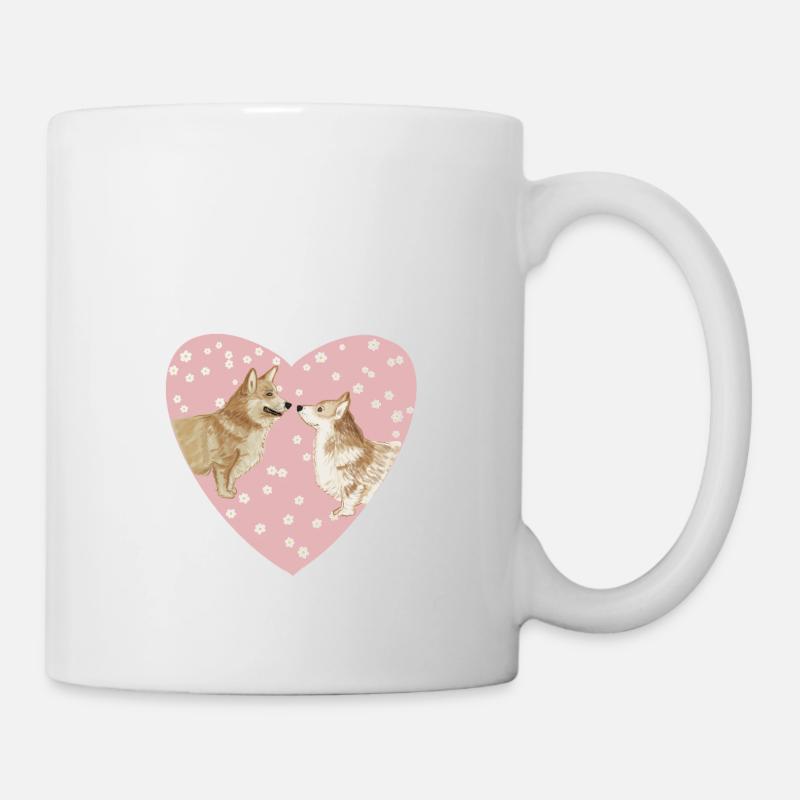 Corgi Love Herz - Tasse - Weiß
