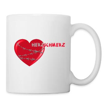 herzschmerz herz mit stacheldraht - Tasse - Weiß - Rechts