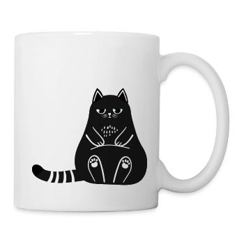 Schwarze Katze schwarz - Tasse - Weiß - Rechts