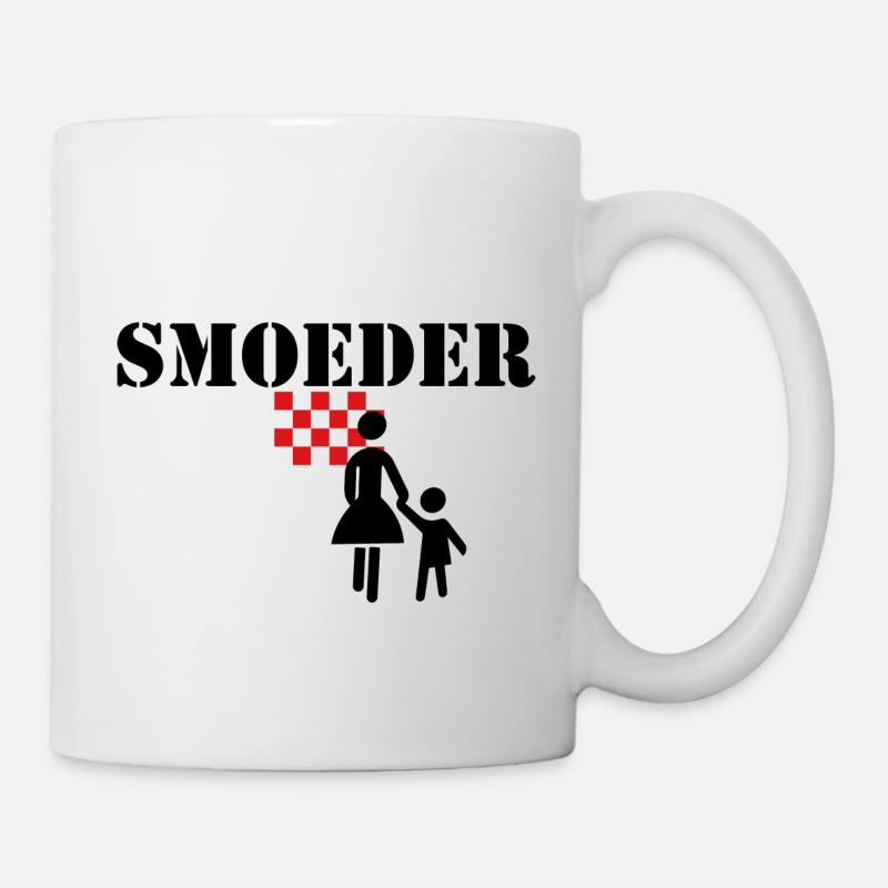smoeder, Ons moeder, imprimé brabant - Mug blanc - blanc