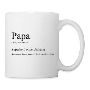 Vatertag Geschenk Papa Superheld ohne Umhang - Tasse - Weiß - Rechts