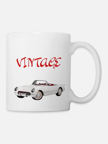 voiture vintage - Mug blanc - blanc