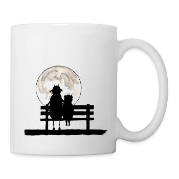 Clara and Georg on their favourite bank - Mug - white - Right