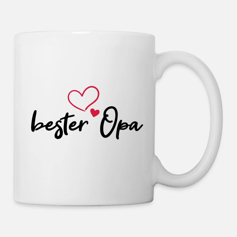 bester Opa mit Herz - Tasse - Weiß