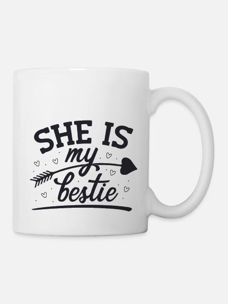 Sie ist mein Bestie - Tasse - Weiß