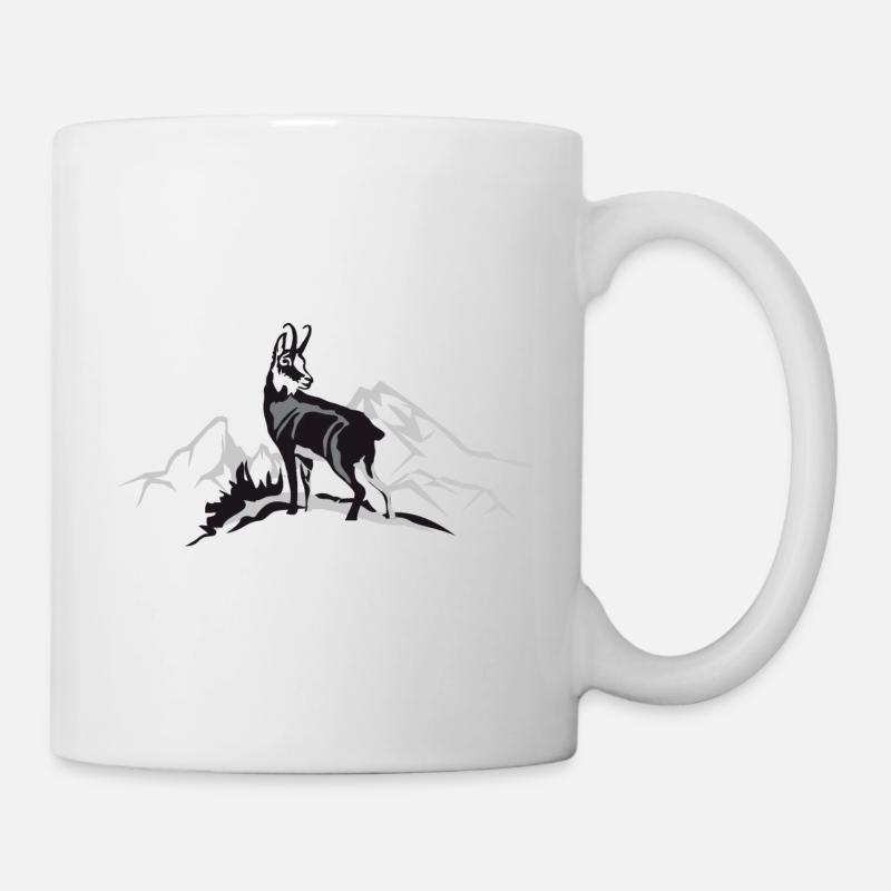 Gams vor dem Watzmann - Tasse - Weiß