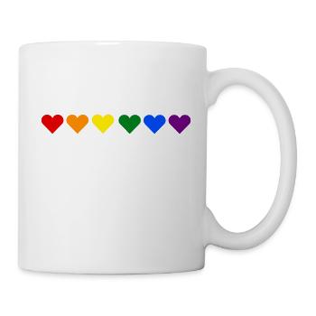 Herz regenbogen lgbt - Tasse - Weiß - Rechts