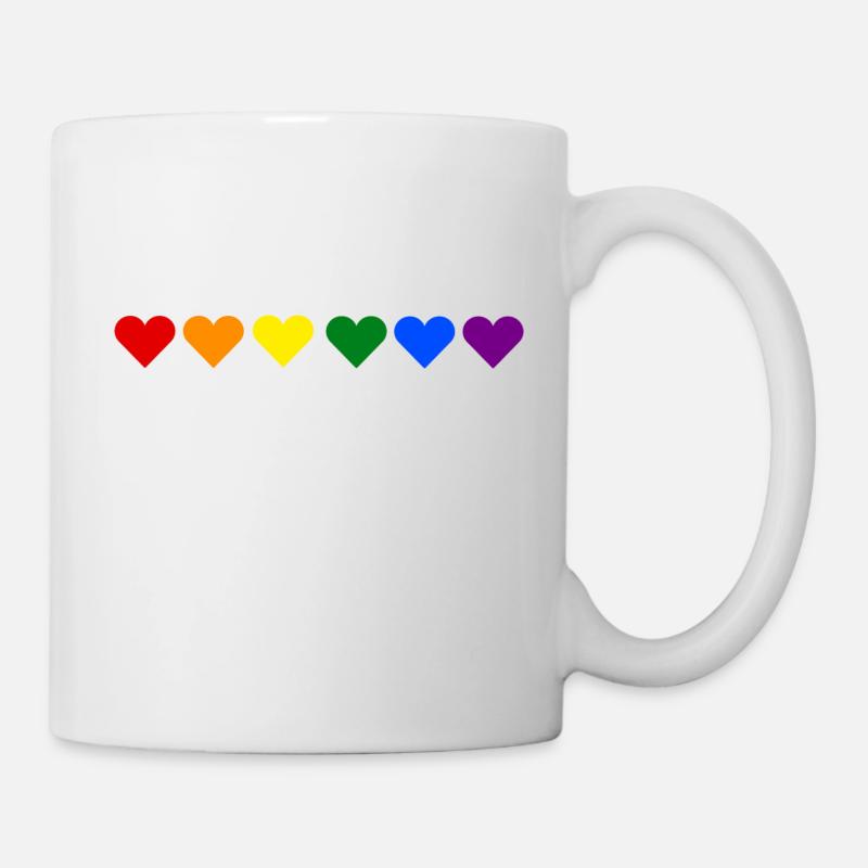 lgbt rainbow heart - Mug - white