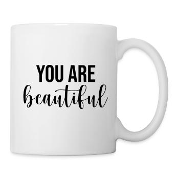 You are beautiful beauty beautiful saying font - Mug - white - Right