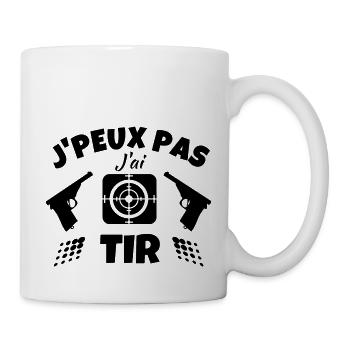 Je peux pas j´ai Tir au pistolet Cadeau - Mug blanc - blanc - Droite