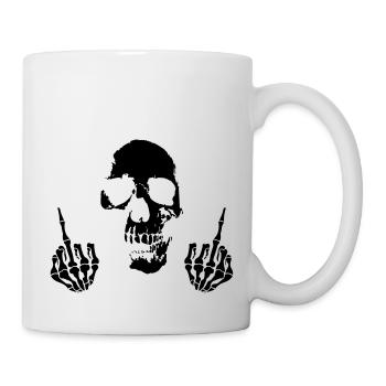 skull moyen-doigt - Mug blanc - blanc - Droite