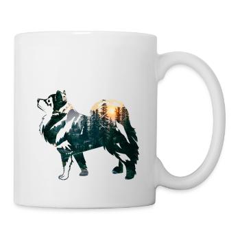 Finnish lapphund with forest - Mug - white - Right