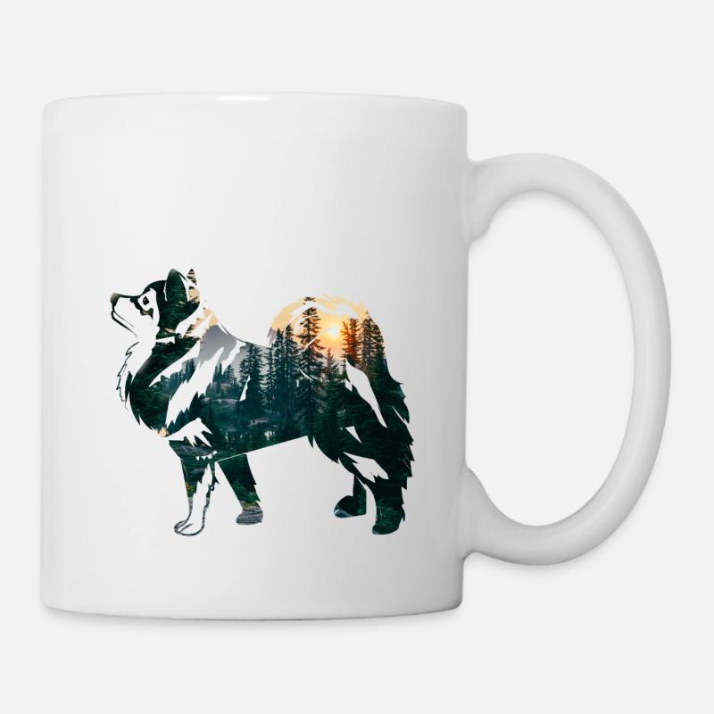 Finnish lapphund with forest - Mug - white
